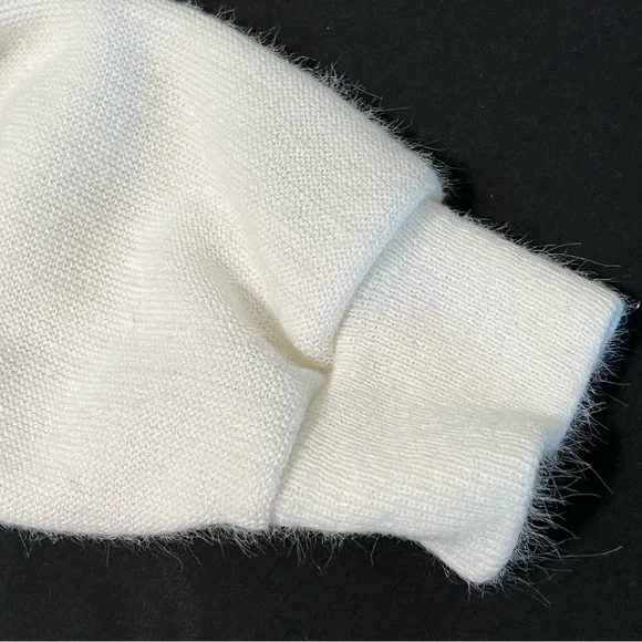 VINTAGE Button Down Cardigan Sweater - Eggshell White by CARMEL Made in USA - Picture 12 of 16